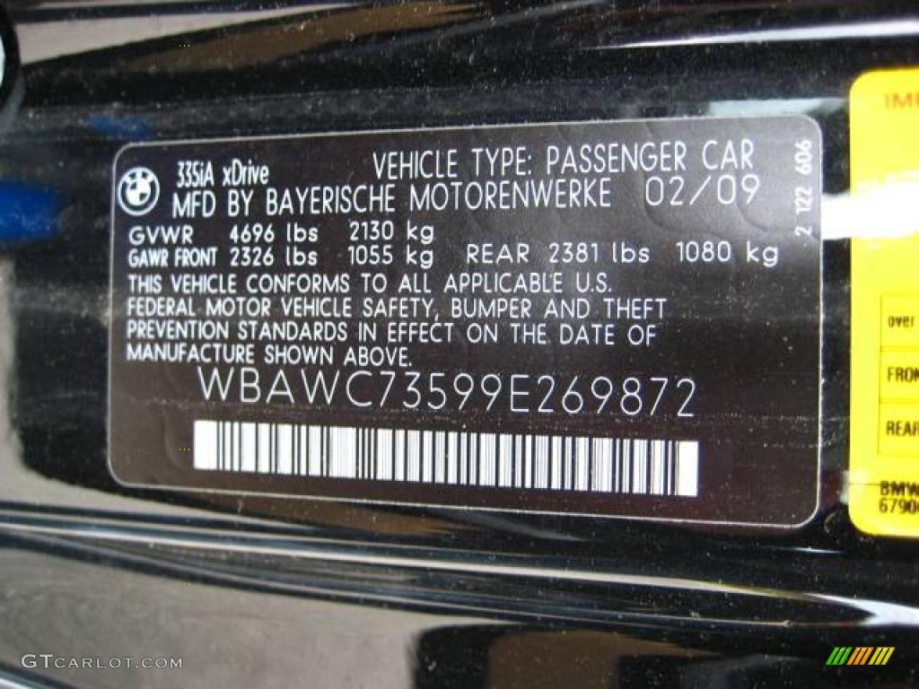 2009 3 Series 335xi Coupe - Black Sapphire Metallic / Black Dakota Leather photo #10