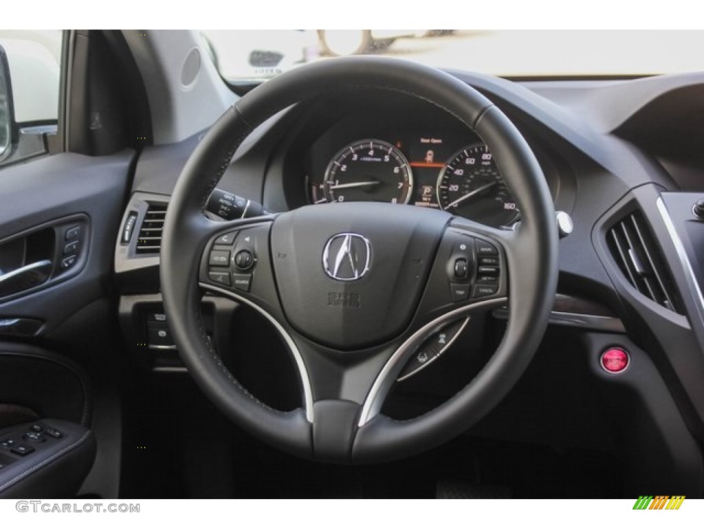 2019 Acura MDX Technology Ebony Steering Wheel Photo #133773522
