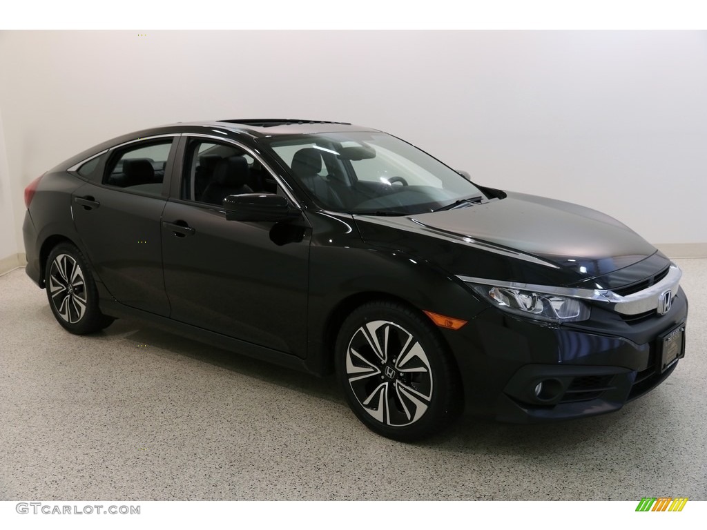 2016 Civic EX-L Sedan - Crystal Black Pearl / Black photo #1