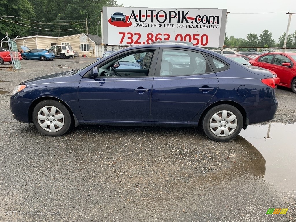 2008 Elantra GLS Sedan - Regatta Blue Metallic / Gray photo #3