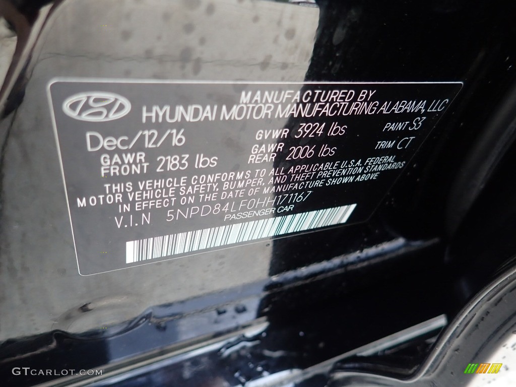 2017 Elantra Value Edition - Black / Black photo #23