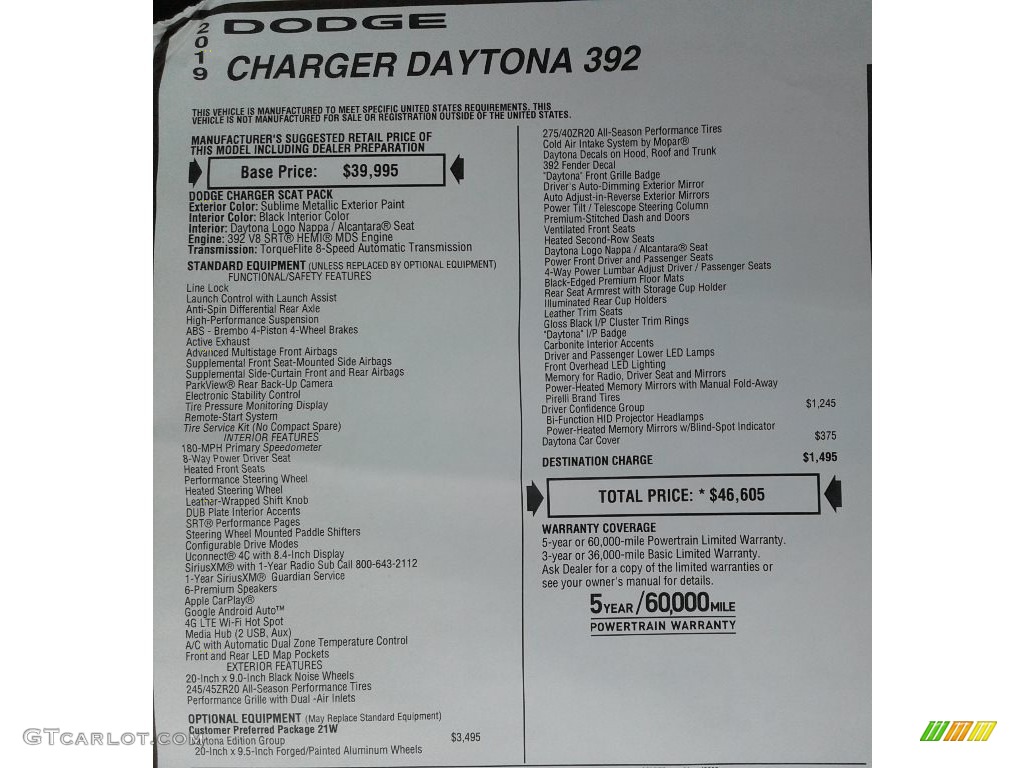 2019 Charger Daytona 392 - Sublime Metallic / Black photo #38