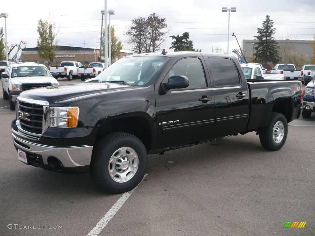 2009 Sierra 2500HD SLT Crew Cab 4x4 - Onyx Black / Ebony photo #3