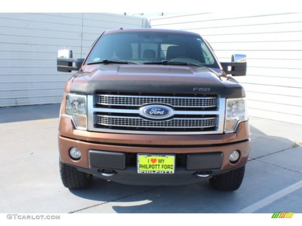 2011 F150 Platinum SuperCrew 4x4 - Golden Bronze Metallic / Sienna Brown/Black photo #3