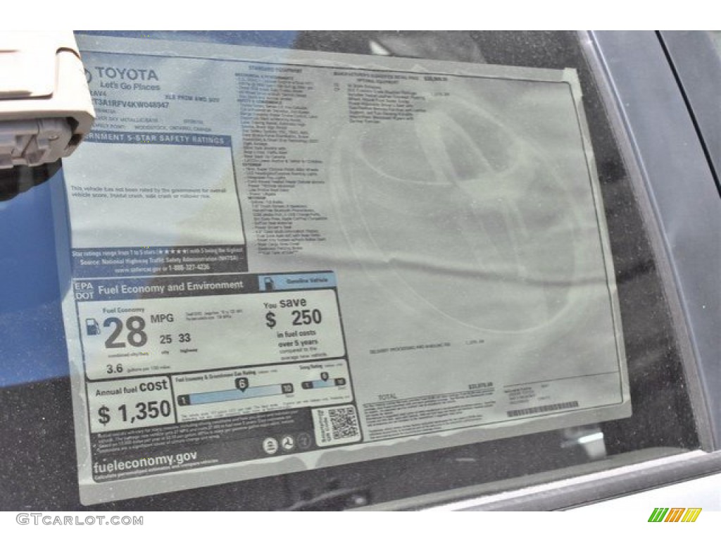 2019 RAV4 XLE AWD - Silver Sky Metallic / Light Gray photo #11