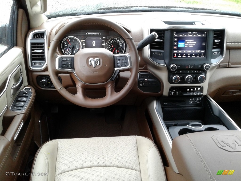 2019 Ram 3500 Laramie Crew Cab 4x4 Mountain Brown/Light Frost Beige Dashboard Photo #133826576