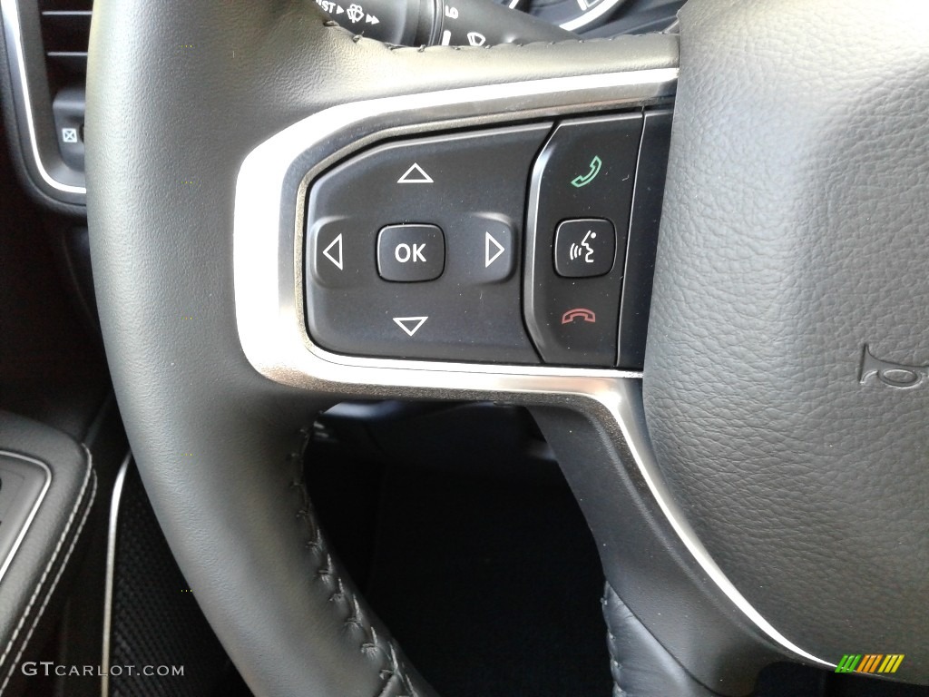 2019 Ram 1500 Laramie Crew Cab 4x4 Black Steering Wheel Photo #133826966