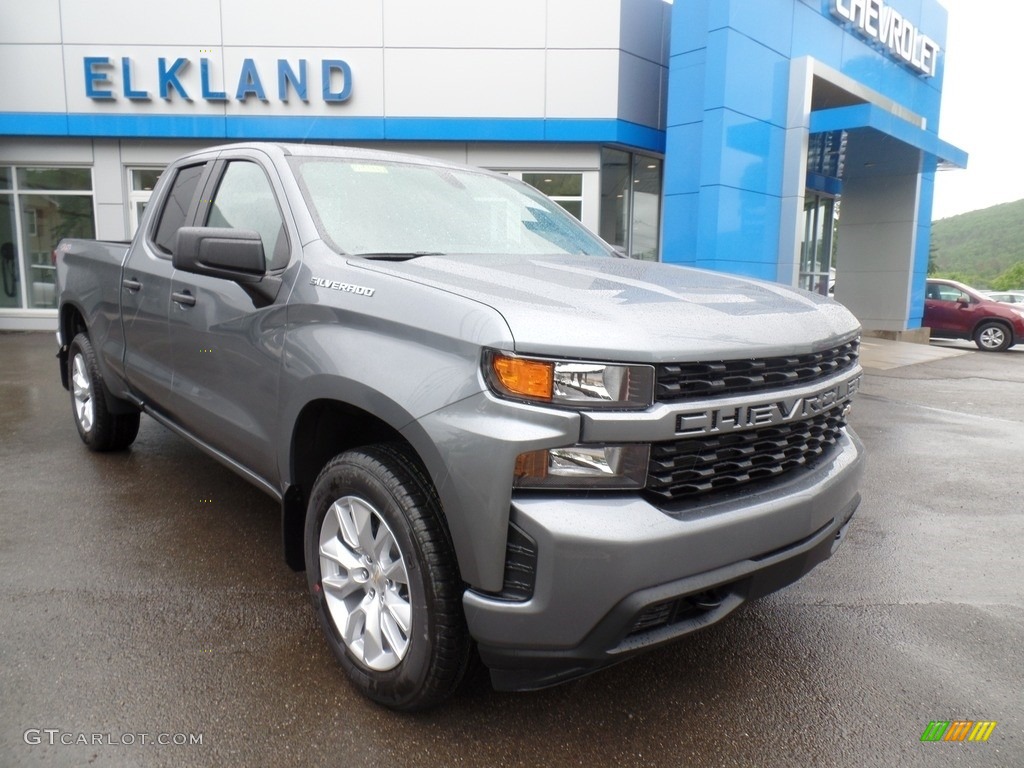 2019 Silverado 1500 Custom Double Cab 4WD - Satin Steel Metallic / Jet Black photo #3