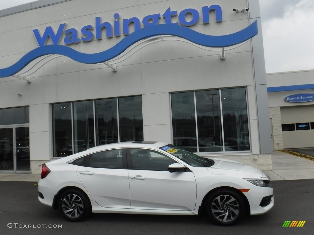 2016 Civic EX Sedan - White Orchid Pearl / Black photo #2