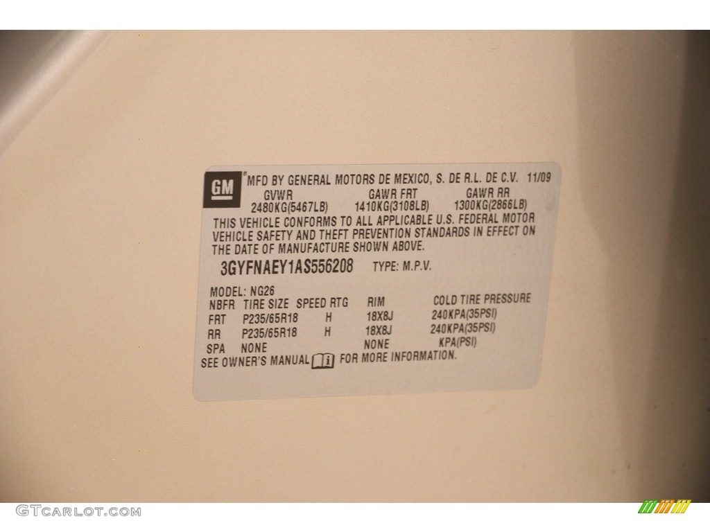 2010 SRX V6 - Gold Mist / Shale/Brownstone photo #17