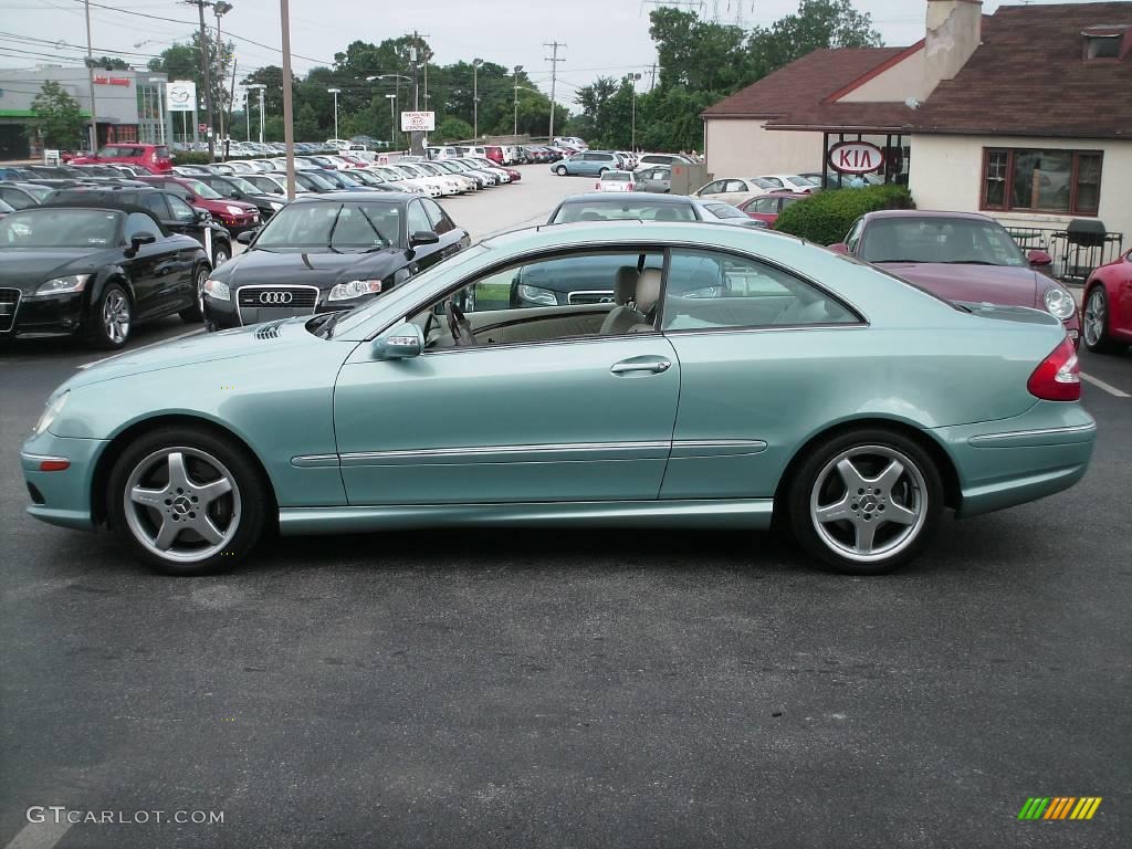 2004 CLK 500 Coupe - Ice Blue Metallic / Stone photo #8