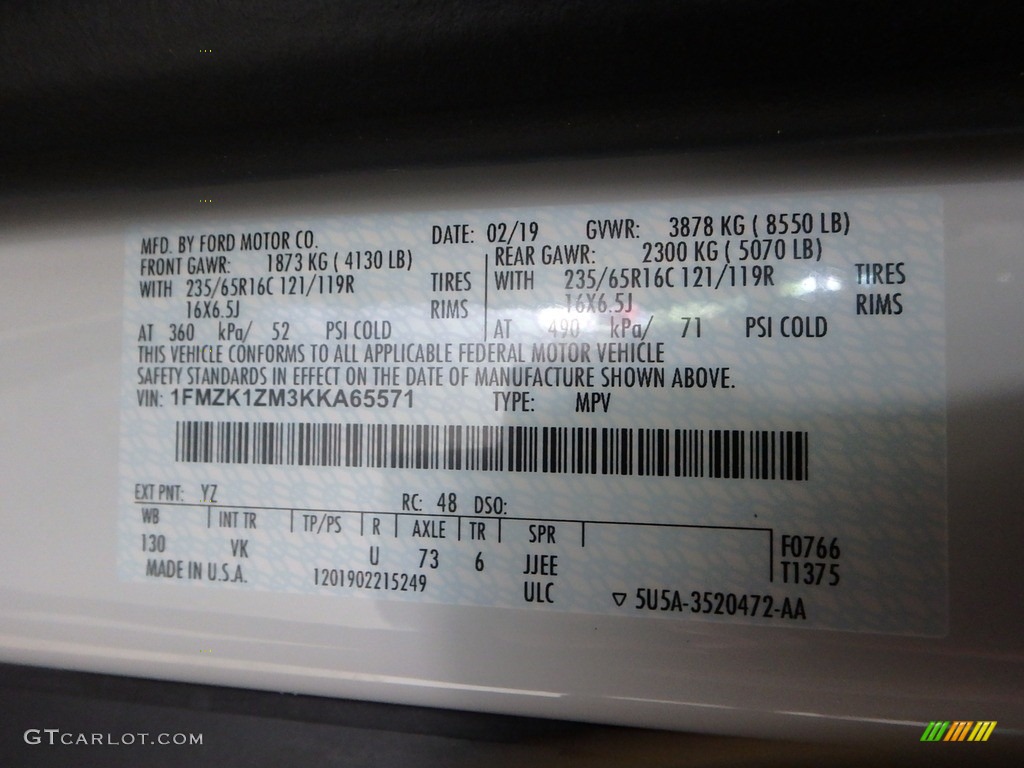 2019 Transit Passenger Wagon XL 150 LR - Oxford White / Pewter photo #11