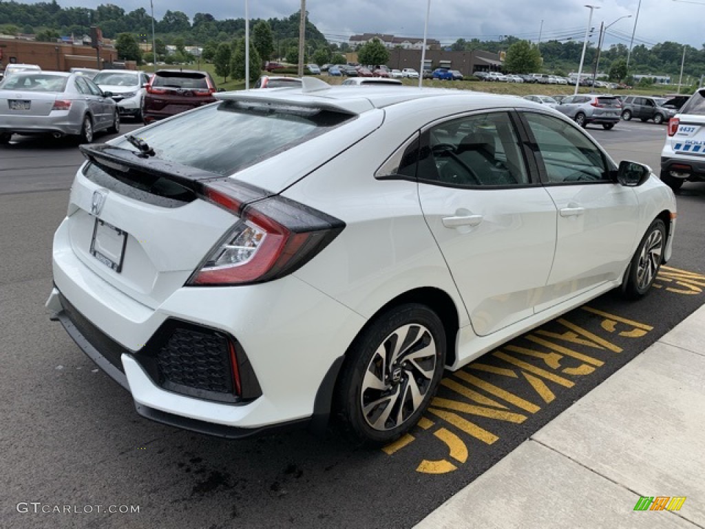 2019 Civic LX Hatchback - White Orchid Pearl / Black photo #5
