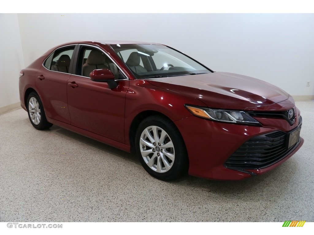 2018 Camry LE - Ruby Flare Pearl / Macadamia photo #1
