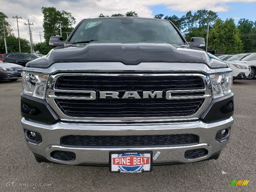 2019 1500 Big Horn Crew Cab 4x4 - Diamond Black Crystal Pearl / Black/Diesel Gray photo #2