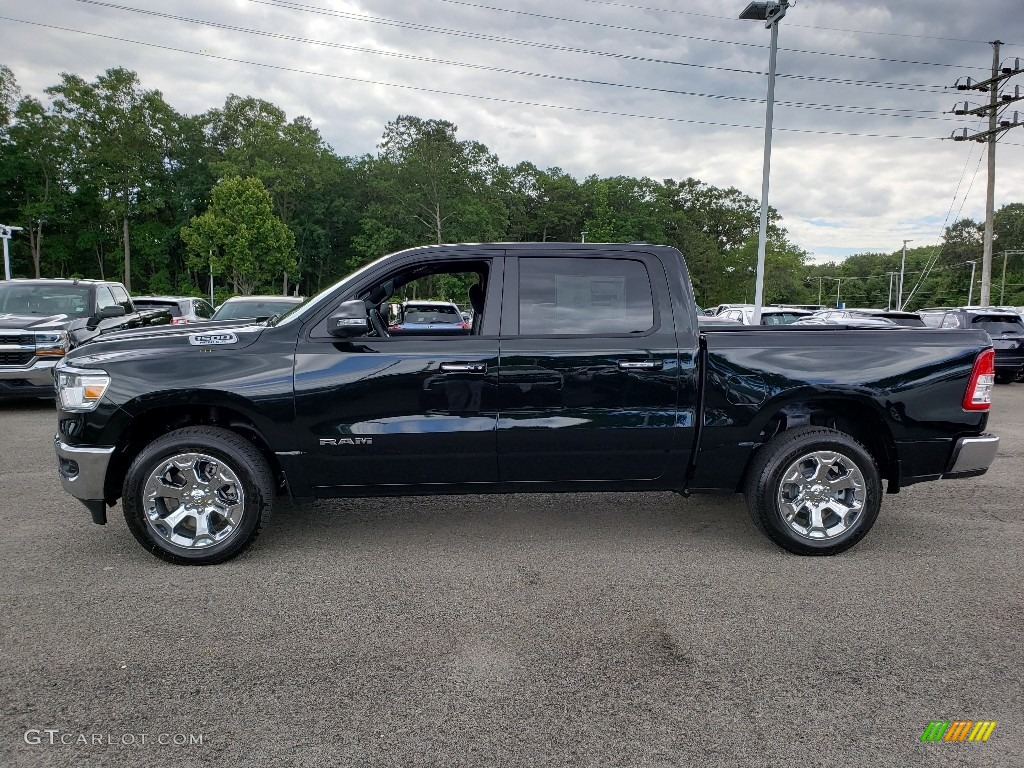 2019 1500 Big Horn Crew Cab 4x4 - Diamond Black Crystal Pearl / Black/Diesel Gray photo #3