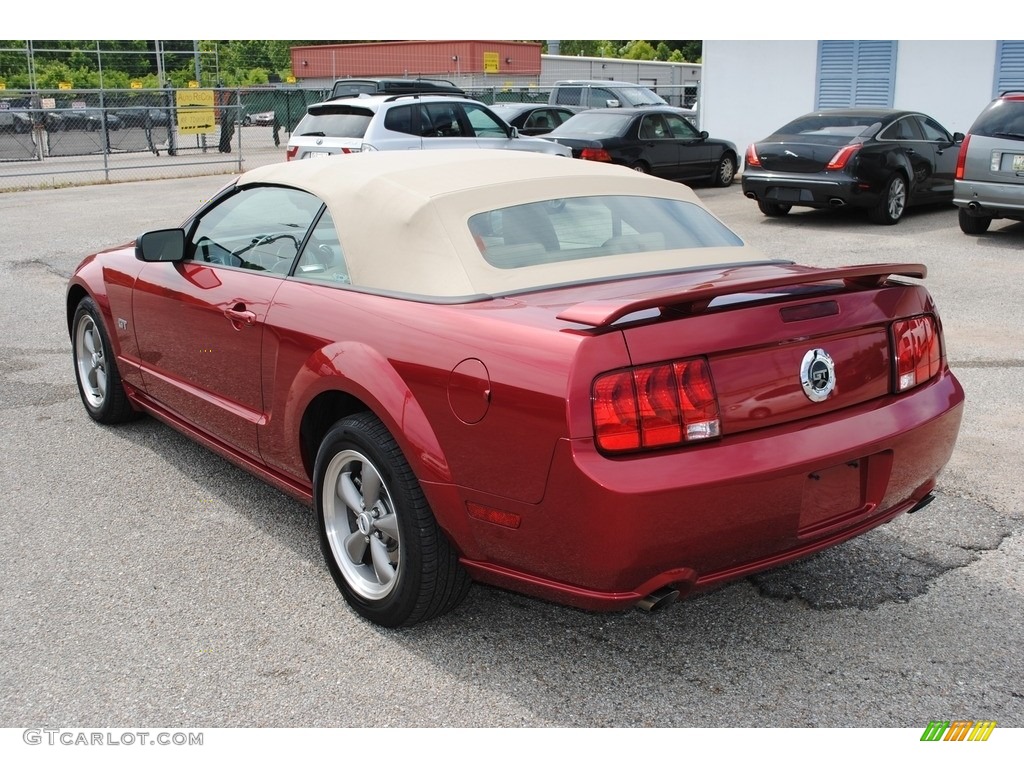 2006 Mustang GT Premium Convertible - Redfire Metallic / Light Parchment photo #3
