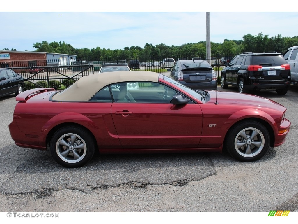 2006 Mustang GT Premium Convertible - Redfire Metallic / Light Parchment photo #6