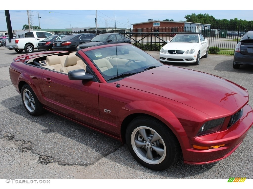 2006 Mustang GT Premium Convertible - Redfire Metallic / Light Parchment photo #12