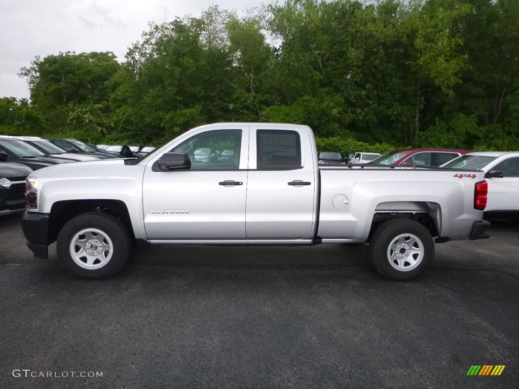 Silver Ice Metallic 2019 Chevrolet Silverado LD WT Double Cab 4x4 Exterior Photo #133851118