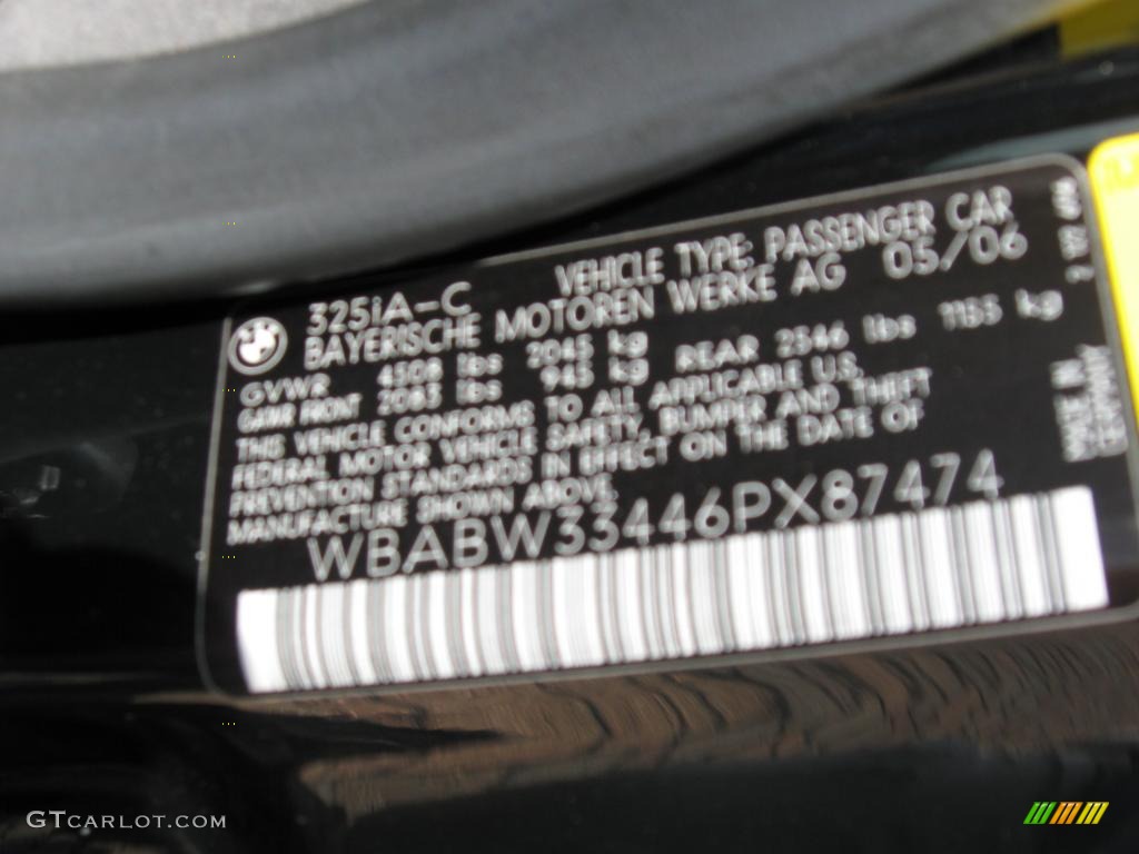 2006 3 Series 325i Convertible - Jet Black / Black photo #28