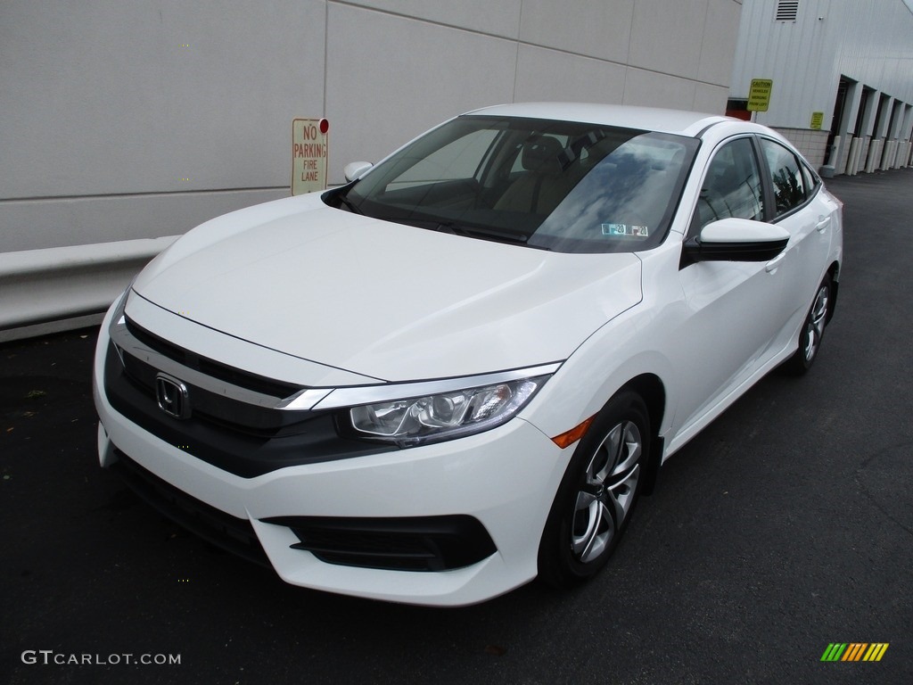 Taffeta White 2018 Honda Civic LX Sedan Exterior Photo #133879242