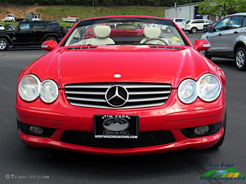 2003 SL 500 Roadster - Firemist Red Metallic / Ash photo #8