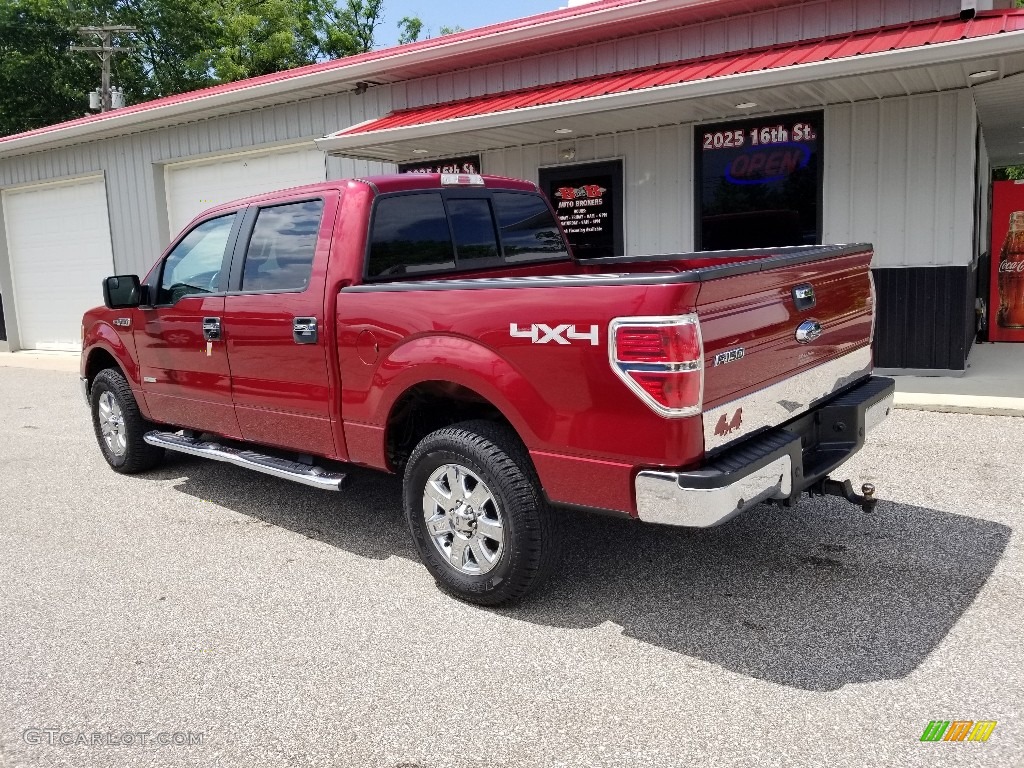 2013 F150 XLT SuperCrew 4x4 - Ruby Red Metallic / Steel Gray photo #3