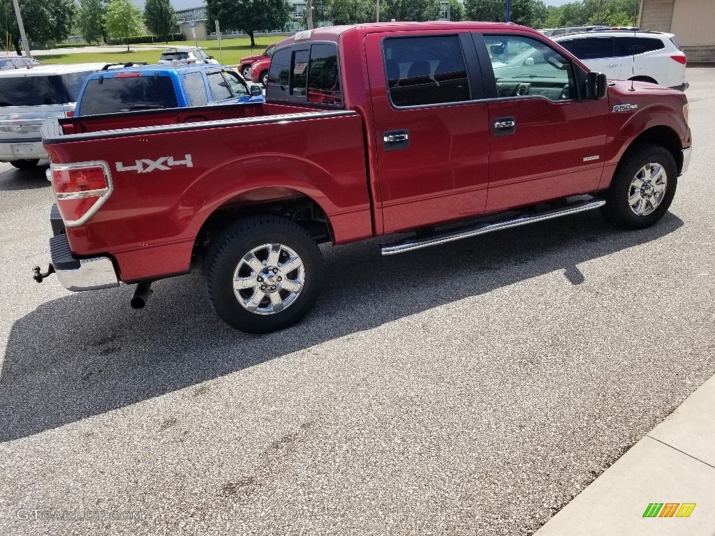 2013 F150 XLT SuperCrew 4x4 - Ruby Red Metallic / Steel Gray photo #6