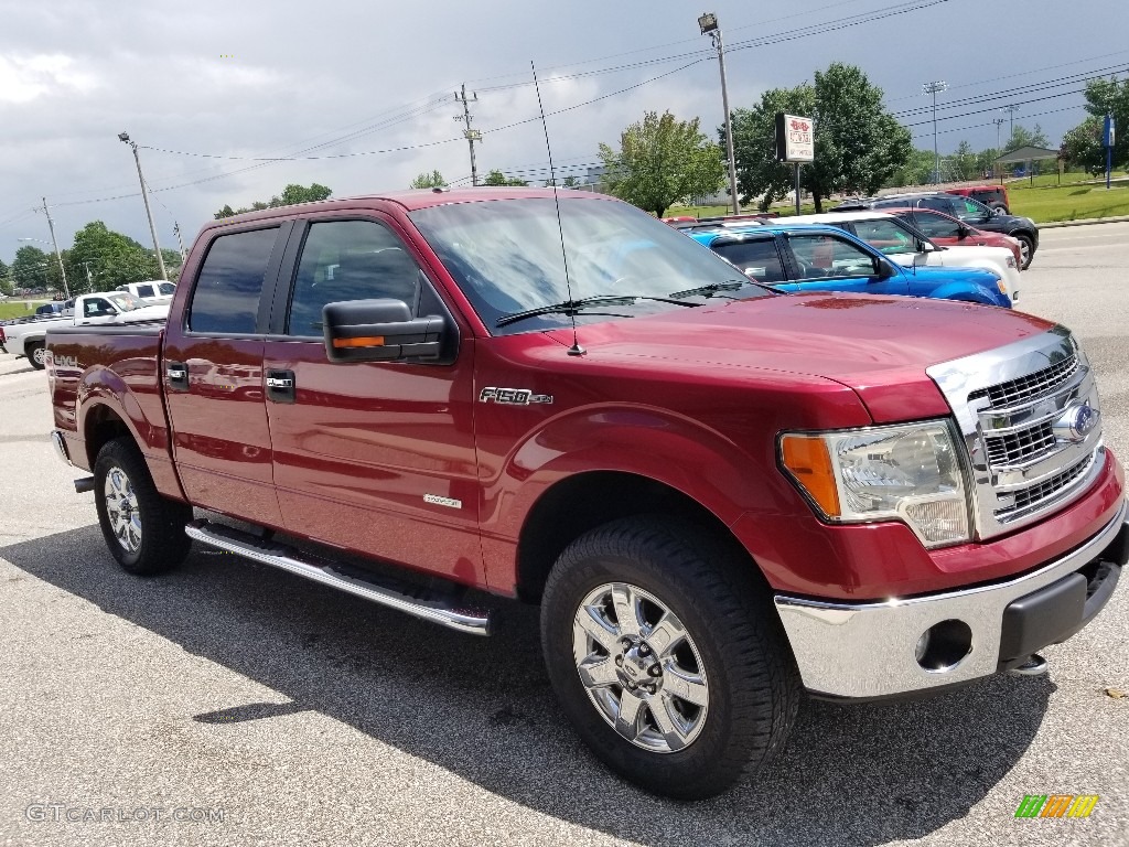 2013 F150 XLT SuperCrew 4x4 - Ruby Red Metallic / Steel Gray photo #7