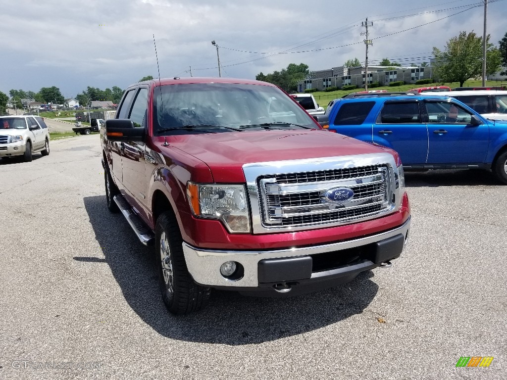 2013 F150 XLT SuperCrew 4x4 - Ruby Red Metallic / Steel Gray photo #8