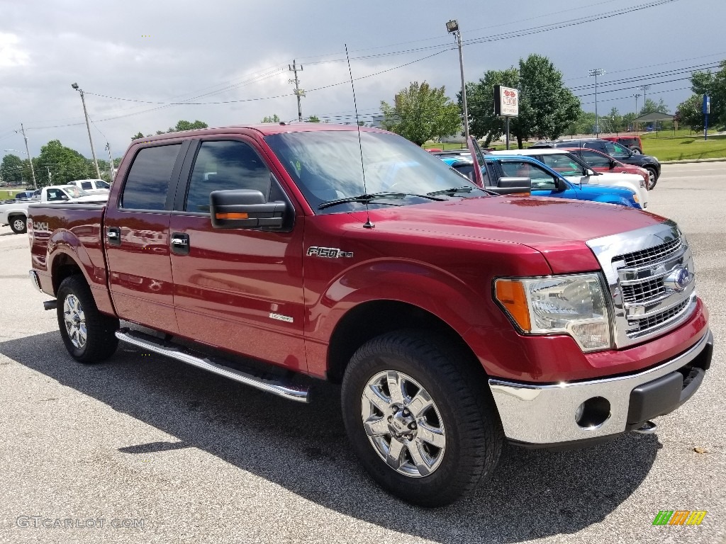 2013 F150 XLT SuperCrew 4x4 - Ruby Red Metallic / Steel Gray photo #37