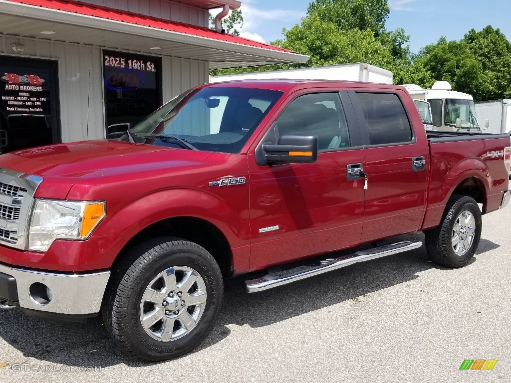 2013 F150 XLT SuperCrew 4x4 - Ruby Red Metallic / Steel Gray photo #40