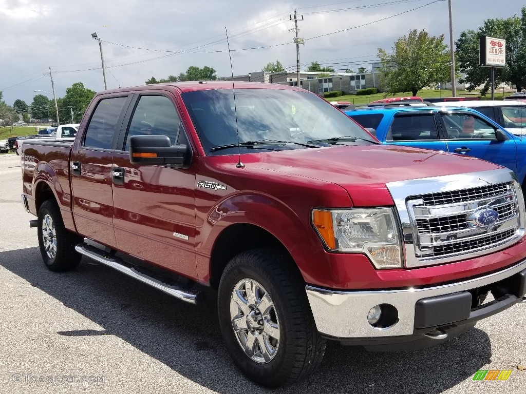 2013 F150 XLT SuperCrew 4x4 - Ruby Red Metallic / Steel Gray photo #41
