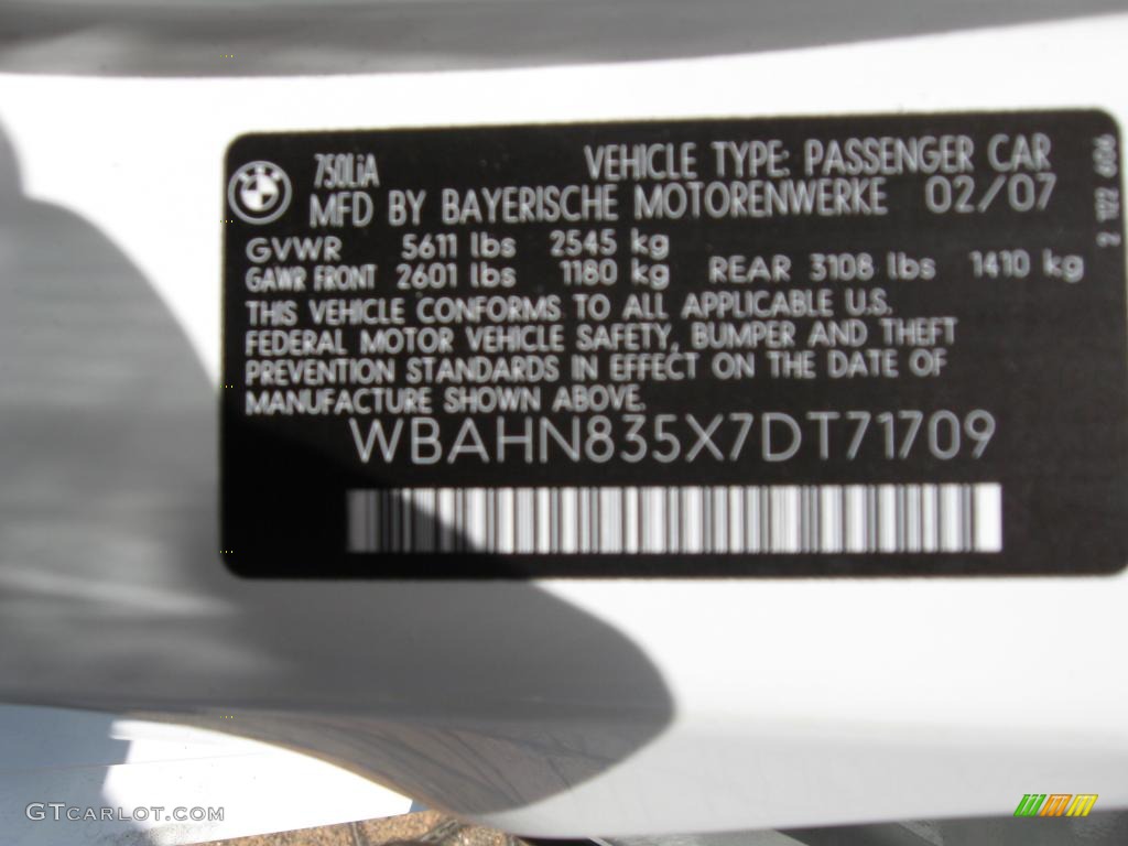 2007 7 Series 750Li Sedan - Alpine White / Beige photo #26