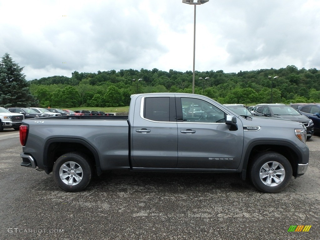 2019 Sierra 1500 SLE Double Cab 4WD - Satin Steel Metallic / Jet Black photo #4