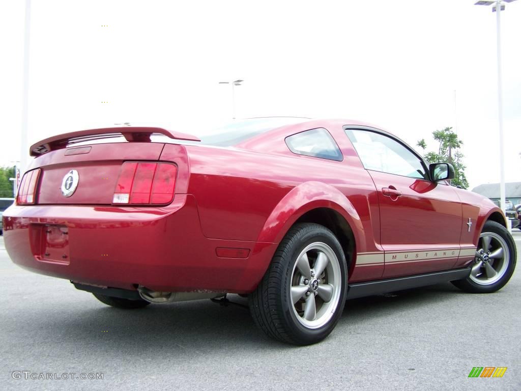 2006 Mustang V6 Premium Coupe - Redfire Metallic / Light Parchment photo #7