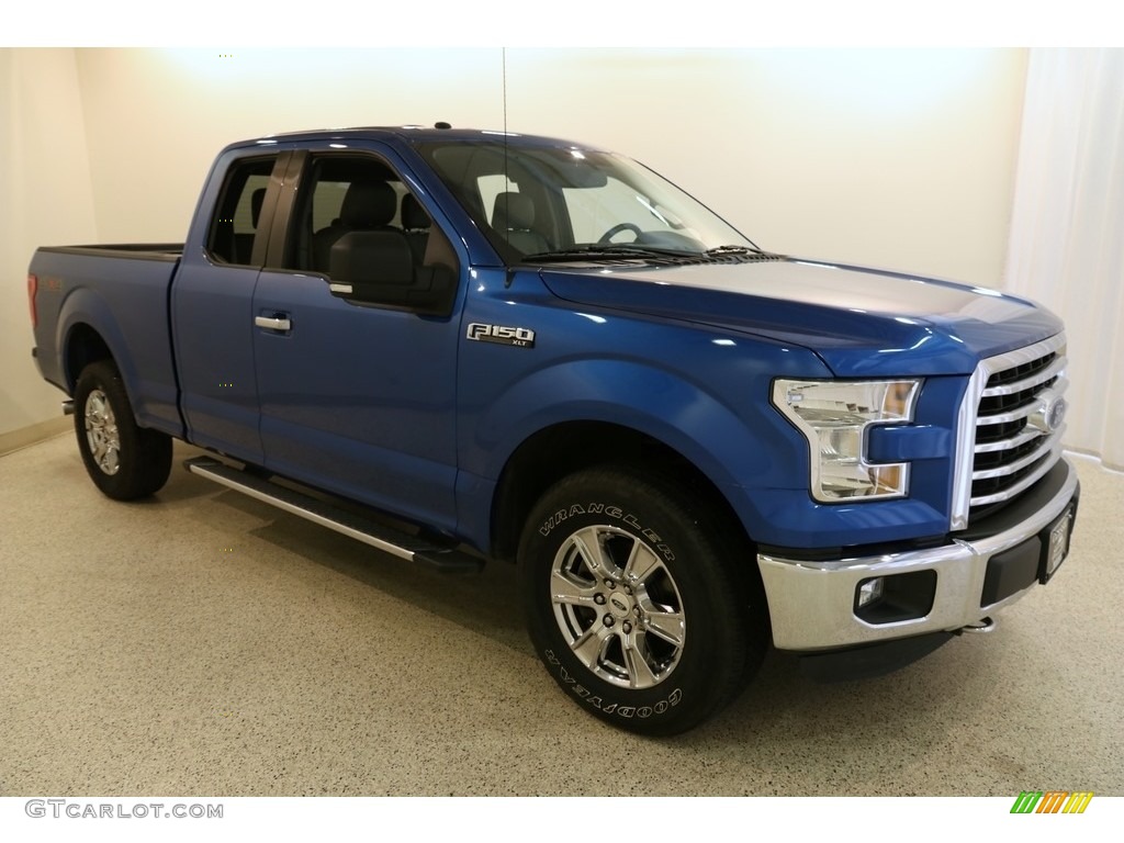 2015 F150 XL SuperCab 4x4 - Blue Flame Metallic / Medium Earth Gray photo #1