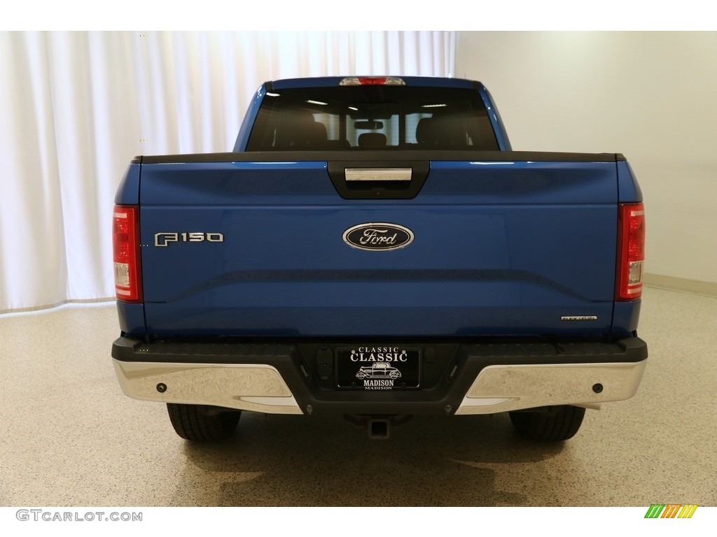 2015 F150 XL SuperCab 4x4 - Blue Flame Metallic / Medium Earth Gray photo #18