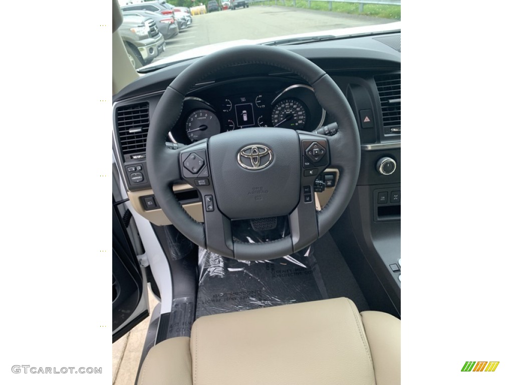 2019 Toyota Sequoia Limited 4x4 Sand Beige Steering Wheel Photo #133912550