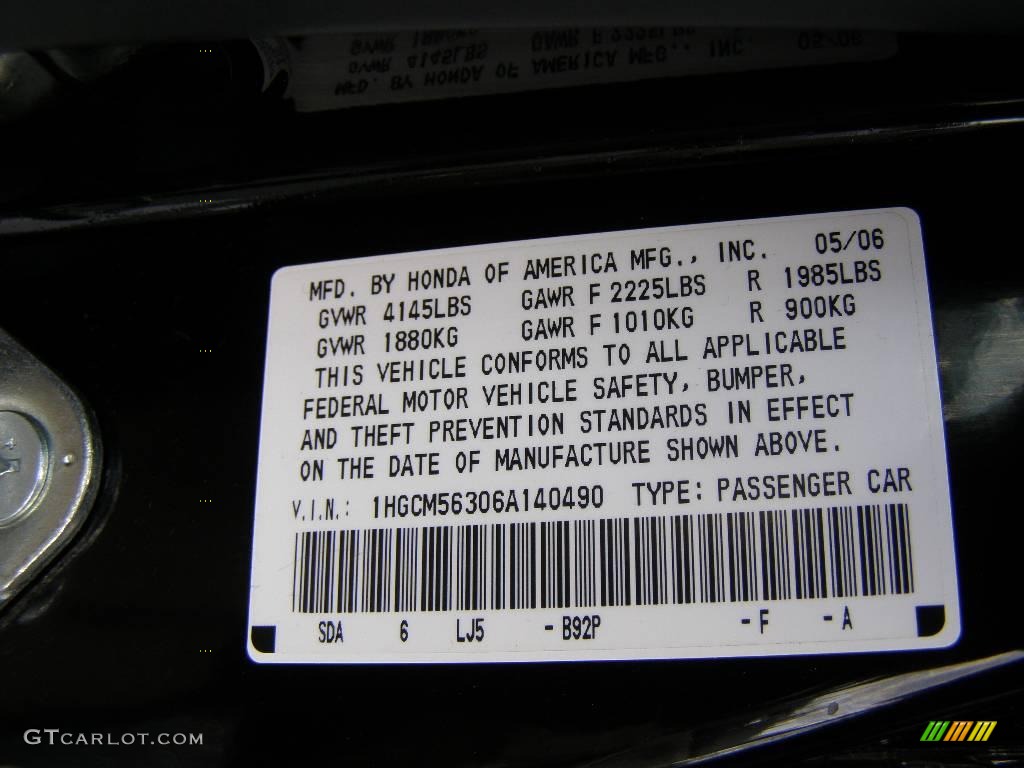 2006 Accord SE Sedan - Nighthawk Black Pearl / Ivory photo #14