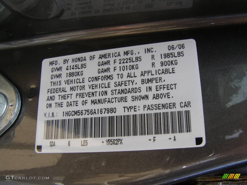 2006 Accord EX Sedan - Carbon Bronze Pearl / Ivory photo #14