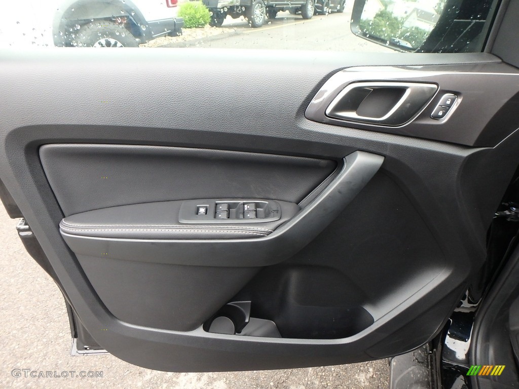 2019 Ford Ranger Lariat SuperCrew 4x4 Ebony Door Panel Photo #133921851