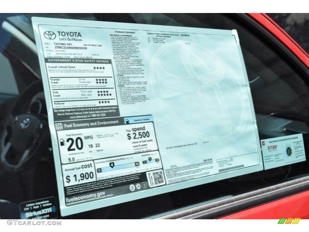 2019 Tacoma SR5 Double Cab 4x4 - Barcelona Red Metallic / Cement Gray photo #10