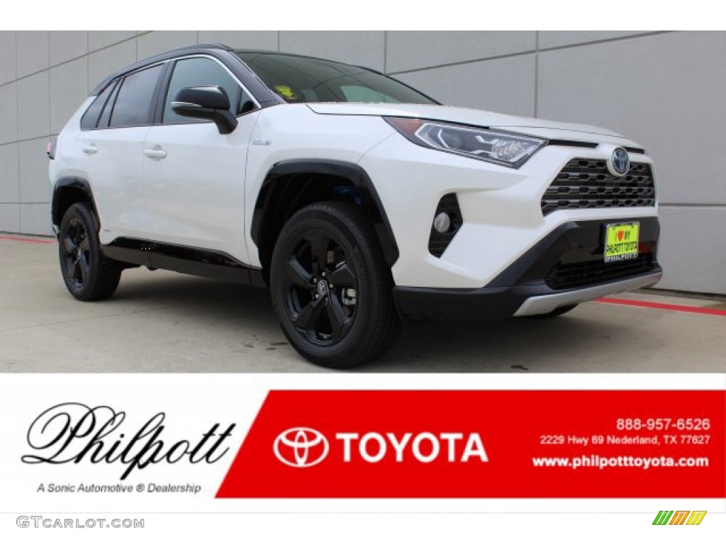 2019 RAV4 XSE AWD Hybrid - Blizzard White Pearl / Black photo #1