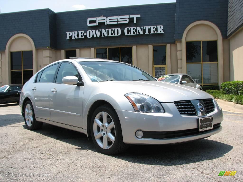 2004 Maxima 3.5 SE - Liquid Silver Metallic / Frost Gray photo #1