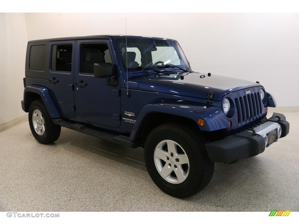2009 Wrangler Unlimited Sahara 4x4 - Deep Water Blue Pearl / Dark Slate Gray/Medium Slate Gray photo #1