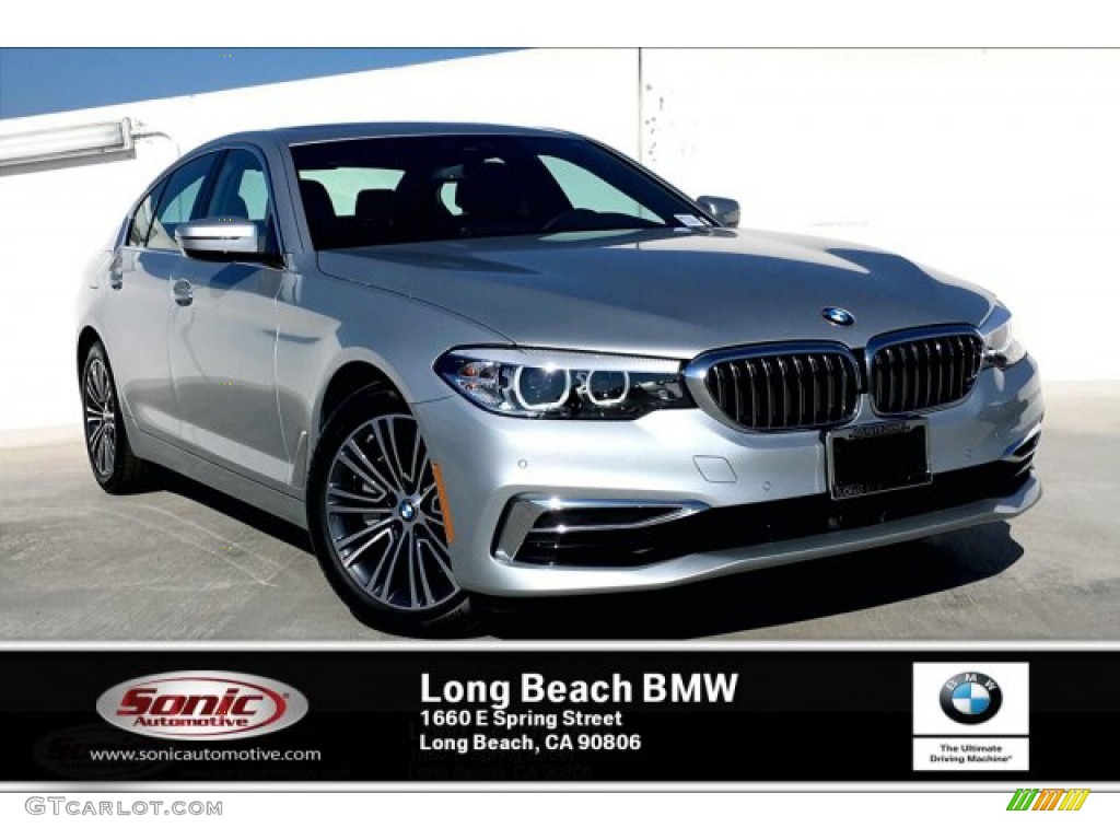 2019 5 Series 540i Sedan - Glacier Silver Metallic / Cognac photo #1