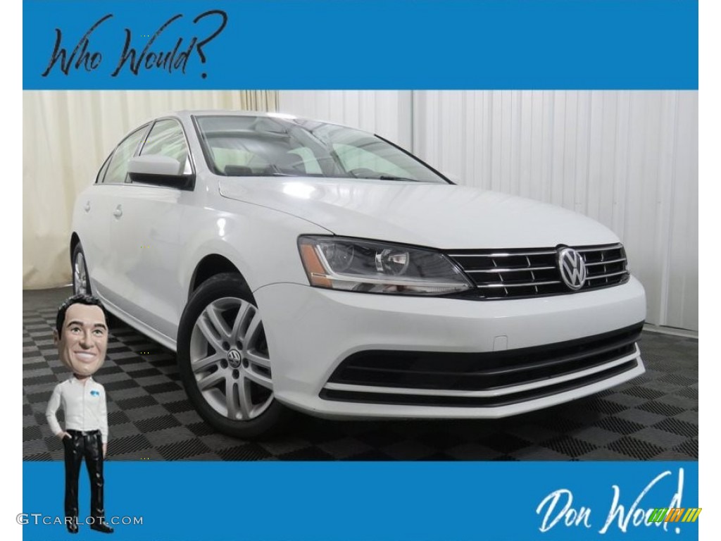 2018 Jetta S - Pure White / Black/Palladium Gray photo #1