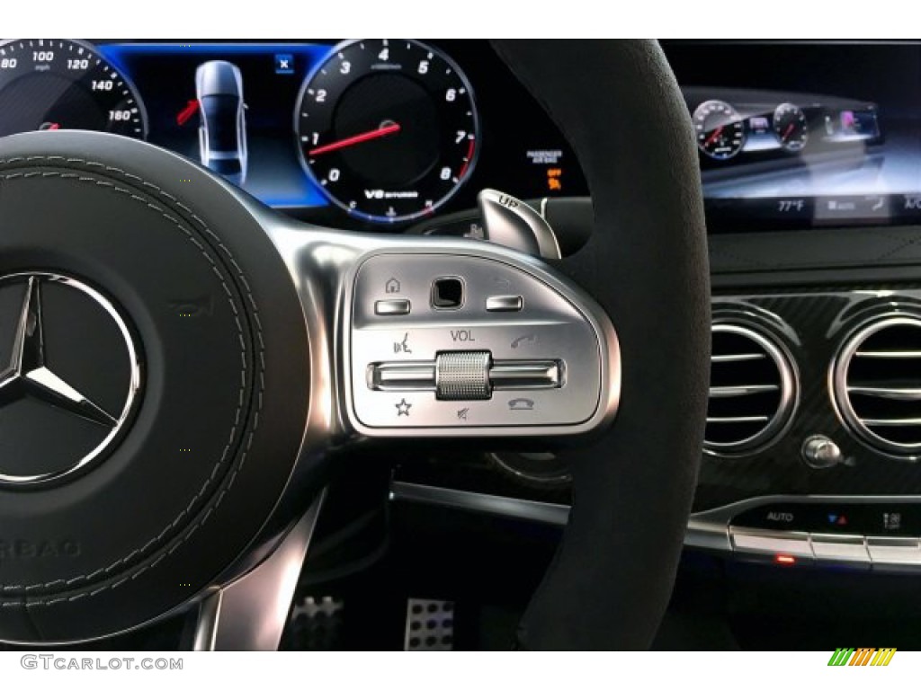 2019 Mercedes-Benz S AMG 63 4Matic Sedan Black Steering Wheel Photo #133952305